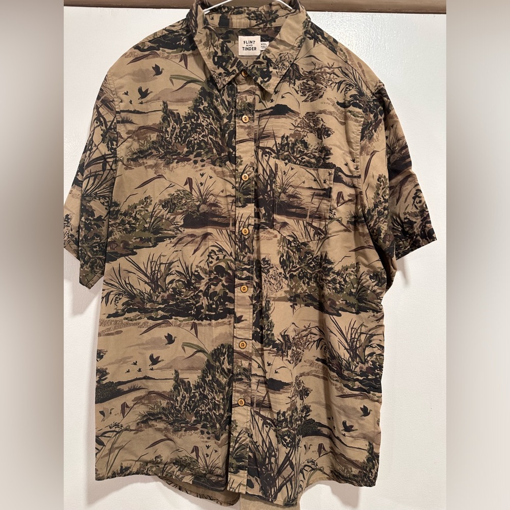 Flint and Tinder Men Shirt XXL Duck Paradise Short Sleeve Shirt
